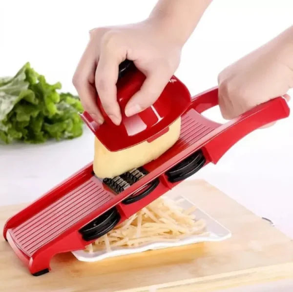 10-in-1 Mandoline Slicer & Vegetable Cutter with Stainless Steel Blades | Manual Peeler, Grater, Dicer for Potatoes, Carrots, and Cheese