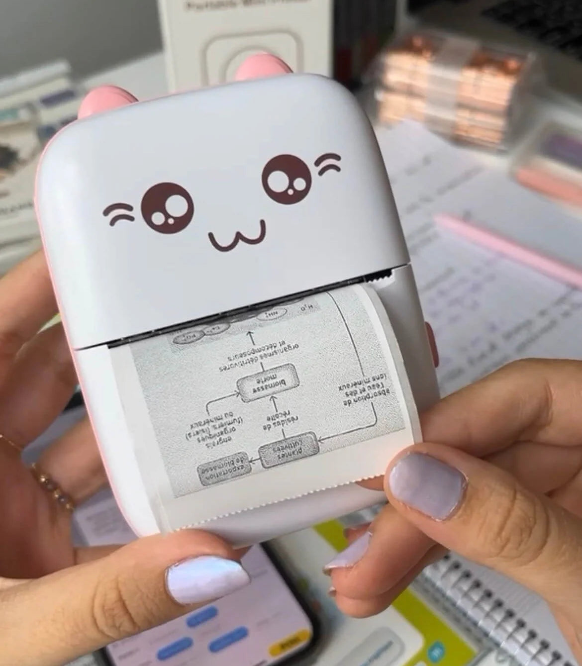 Wireless Bluetooth Pocket Mini Printer - Portable Inkless Thermal Printer (Random Colors)