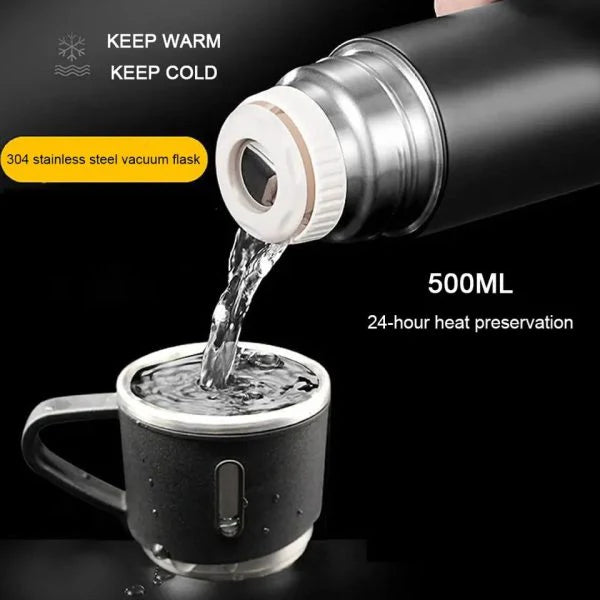 3-in-1 Thermos Vacuum Flask and Cup Set for Hot & Cold Drinks