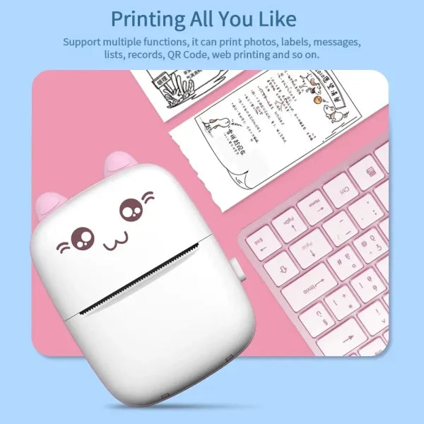 Wireless Bluetooth Pocket Mini Printer - Portable Inkless Thermal Printer (Random Colors)