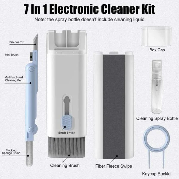 7-in-1 Headset & Keyboard Cleaning Kit | Scalable Earphone Cleaner Brush & Pen